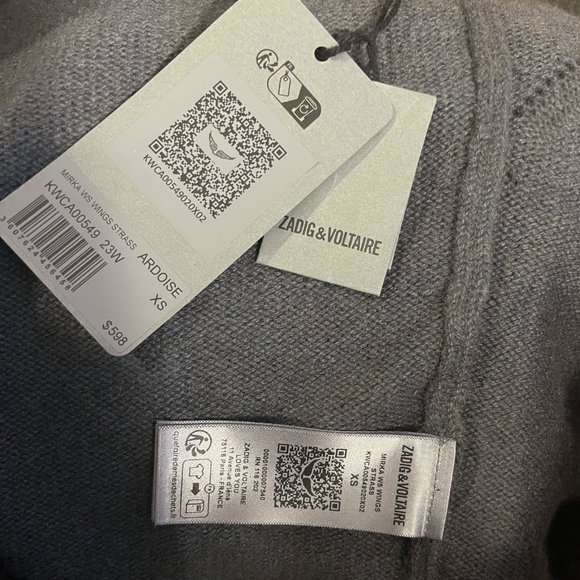 ZADIG&VOLTAIRE Mirka WS Wings Diamanté Cashmere Cardigan - Picture 6 of 6